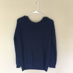 Forever 21 Navy Waffle Knit Sweater